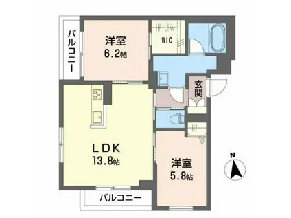 アンダール ソウ(2LDK/3階)の間取り写真