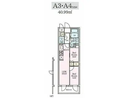 リビオメゾン大岡山(2LDK/3階)の間取り写真