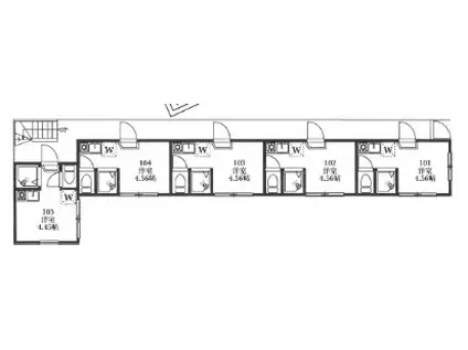 グラン・エスパシオ 1(ワンルーム/1階)の間取り写真