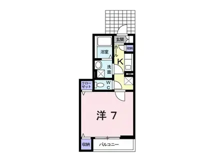 メゾンアベイユ(1K/1階)の間取り写真