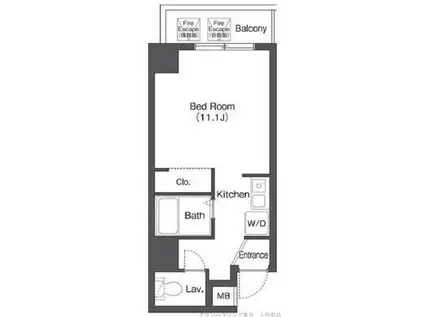 エスモア銀座イースト(ワンルーム/10階)の間取り写真