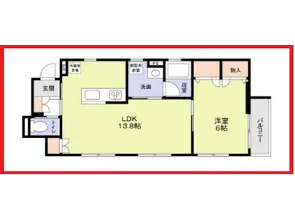 ルミナーレ(1LDK/1階)の間取り写真