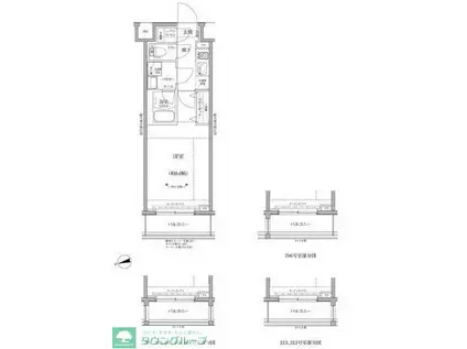 RELUXIA GRANDE川崎(1K/2階)の間取り写真