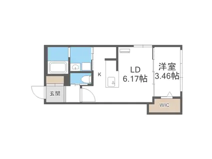 URBAN FLATS 中の島(1LDK/3階)の間取り写真