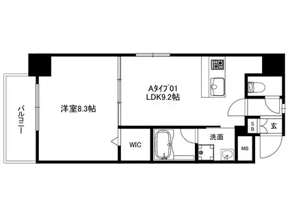 高栄京町マンション(1LDK/5階)の間取り写真