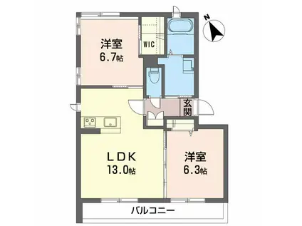 シャーメゾンスマイル(2LDK/3階)の間取り写真