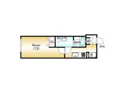 エクスフォート板橋(1K/3階)の間取り写真