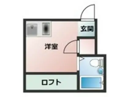 ラピュタ日野(ワンルーム/1階)の間取り写真