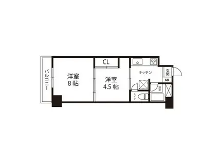 エルミタージュ仙台(2K/3階)の間取り写真