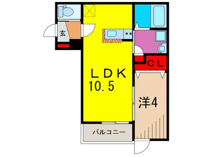 COMFORT美泉(1LDK/3階)の間取り写真