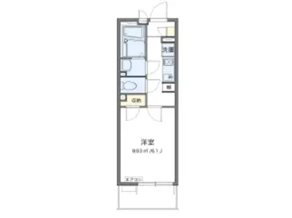 レオネクストヴィーダフォルトナ(1K/1階)の間取り写真