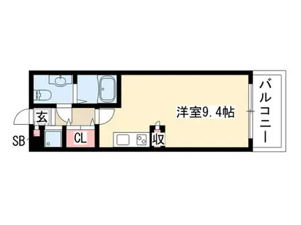 グラン・アベニュー西大須(ワンルーム/9階)の間取り写真