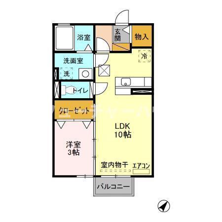 グランドソレイユ(1LDK/1階)の間取り写真