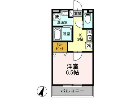 三郷中央キャスト壱番館(1K/3階)の間取り写真