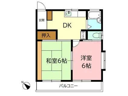 サンハイツ・オノ(2DK/2階)の間取り写真