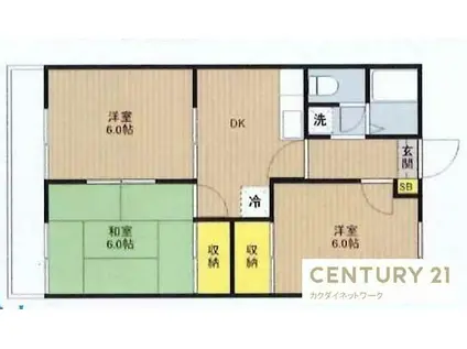 グランハイム宮沢(3DK/1階)の間取り写真