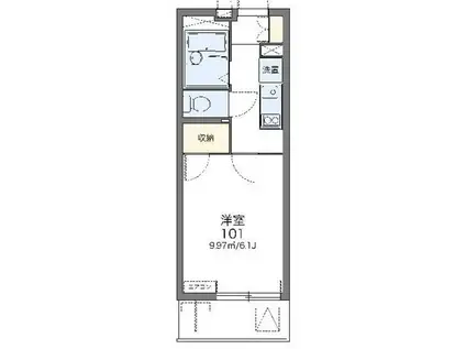 レオパレス本多二丁目(1K/4階)の間取り写真