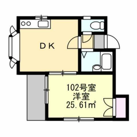 EGAO本厚木(1DK/1階)の間取り写真