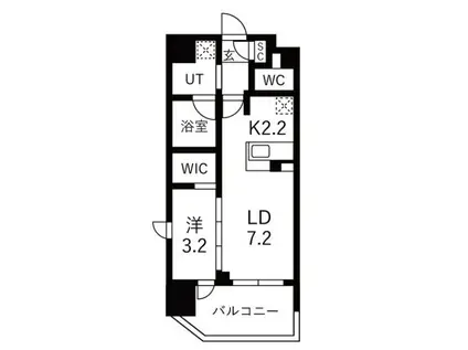 リビオレゾン北浜天満橋(1LDK/5階)の間取り写真