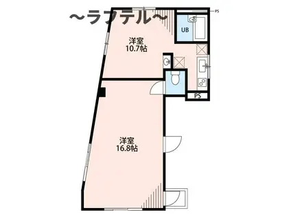 今野ビル(1LDK/2階)の間取り写真