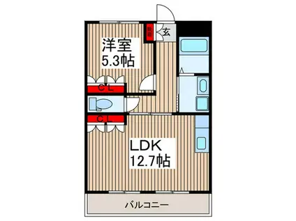 マーガレットガーデンII(1LDK/2階)の間取り写真