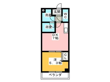 ステージア赤尾台(1DK/1階)の間取り写真