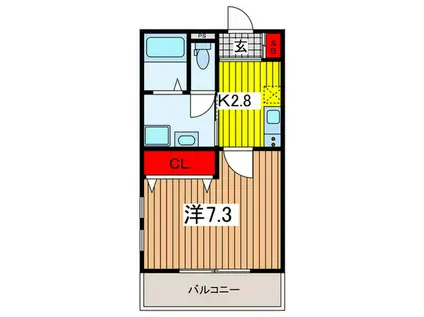 N.プライム浦和(1K/3階)の間取り写真