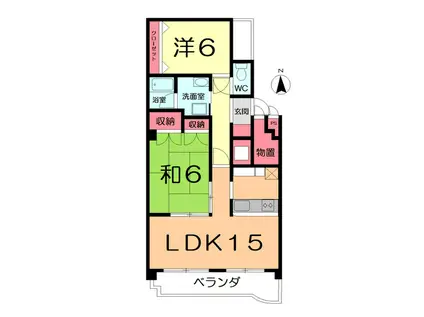 グランシャリオ(2LDK/1階)の間取り写真