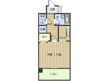 サンハイムII(1K/2階)の間取り写真