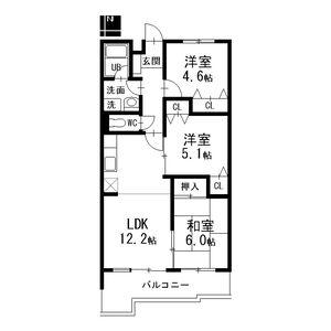 コンフォート末広(3LDK/1階)の間取り写真