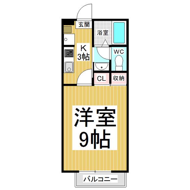メゾンソレイユ(1K/1階)の間取り写真