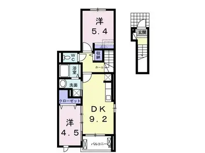 クールメゾン(2DK/2階)の間取り写真