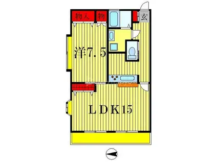 ビマークヒルズ(1LDK/1階)の間取り写真