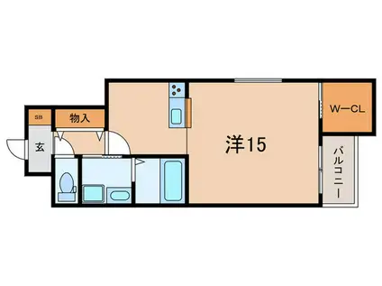 シェリル武庫之荘II(ワンルーム/3階)の間取り写真