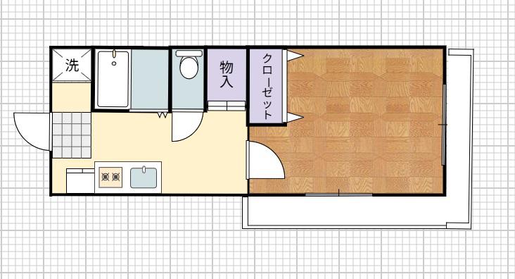 ラッキーハウス(1K/3階)の間取り写真