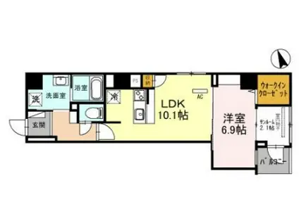 メゾンキコ―長瀬(1LDK/5階)の間取り写真