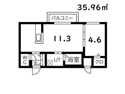 オルタンシア円山(1LDK/4階)の間取り写真