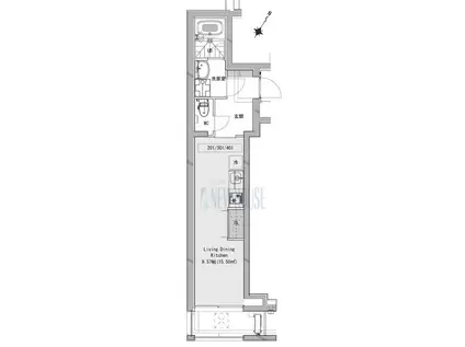 コントゥール市ヶ谷歌坂(ワンルーム/4階)の間取り写真