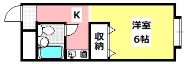 ハイム多摩(1K/2階)の間取り写真