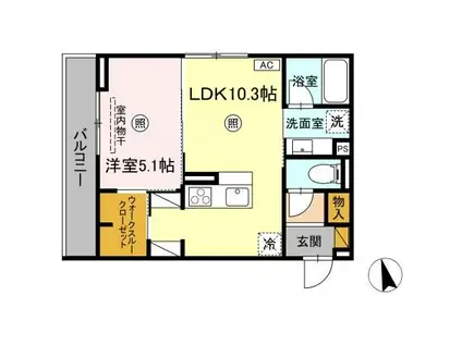 ポーチュラカ(2LDK/2階)の間取り写真