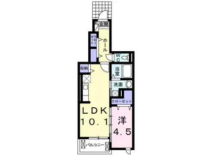 チェリーブロッサムI(1LDK/1階)の間取り写真