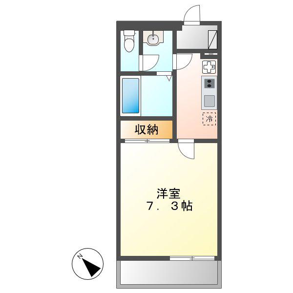 クレイノ善進本町(1K/1階)の間取り写真