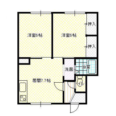静ハイツ(2DK/2階)の間取り写真