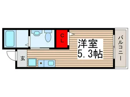 ミルクリーク野菊野A・B棟(ワンルーム/2階)の間取り写真