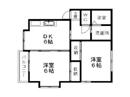 アビタシオン(2DK/1階)の間取り写真