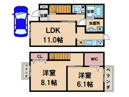 コンフォール山坂(2LDK/1階)の間取り写真