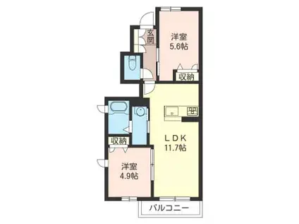 セードルコート(2LDK/1階)の間取り写真