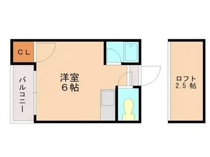 ドリームコーポ(ワンルーム/1階)の間取り写真