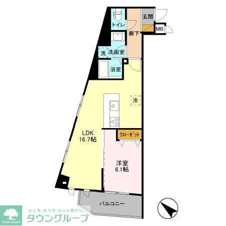 SOULAGEMENT(1LDK/3階)の間取り写真