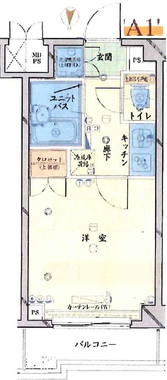 ルーブル南品川(1K/6階)の間取り写真